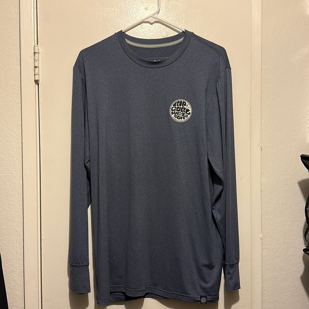 Men’s Rip Curl Blue Swim Surf Long Sleeve Shirt SPF 50 - Medium